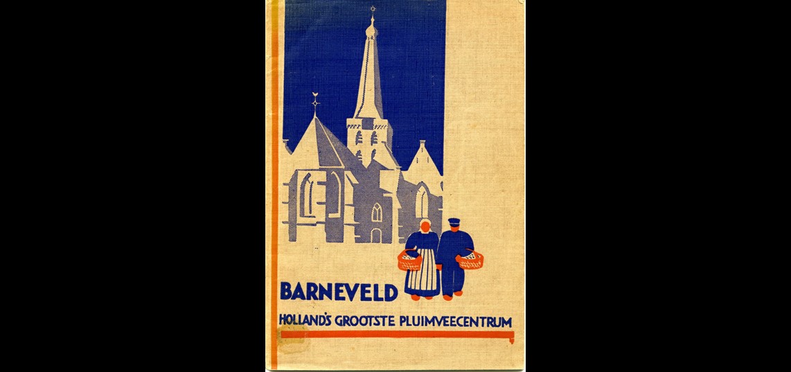De zogenoemde reclamecommissie en het gemeentebestuur prezen rond 1930 Barneveld aan als Holland's grootste pluimveecentrum. Bron: Gemeentearchief Barneveld