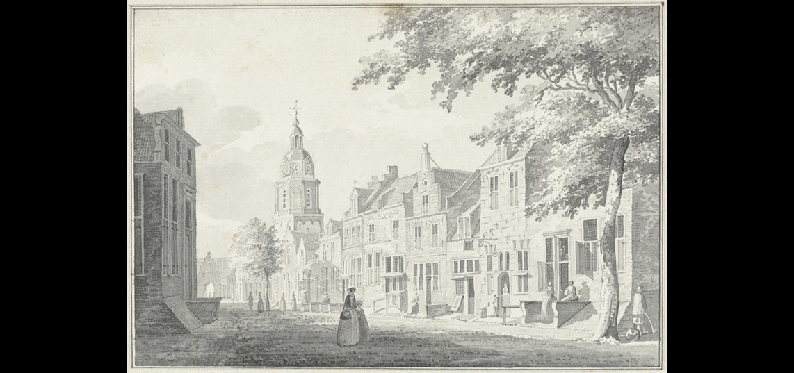 Hoofdstraat door Buren, Pieter Jan van Liender, ca. 1750. Bron: Rijksmuseum, Amsterdam