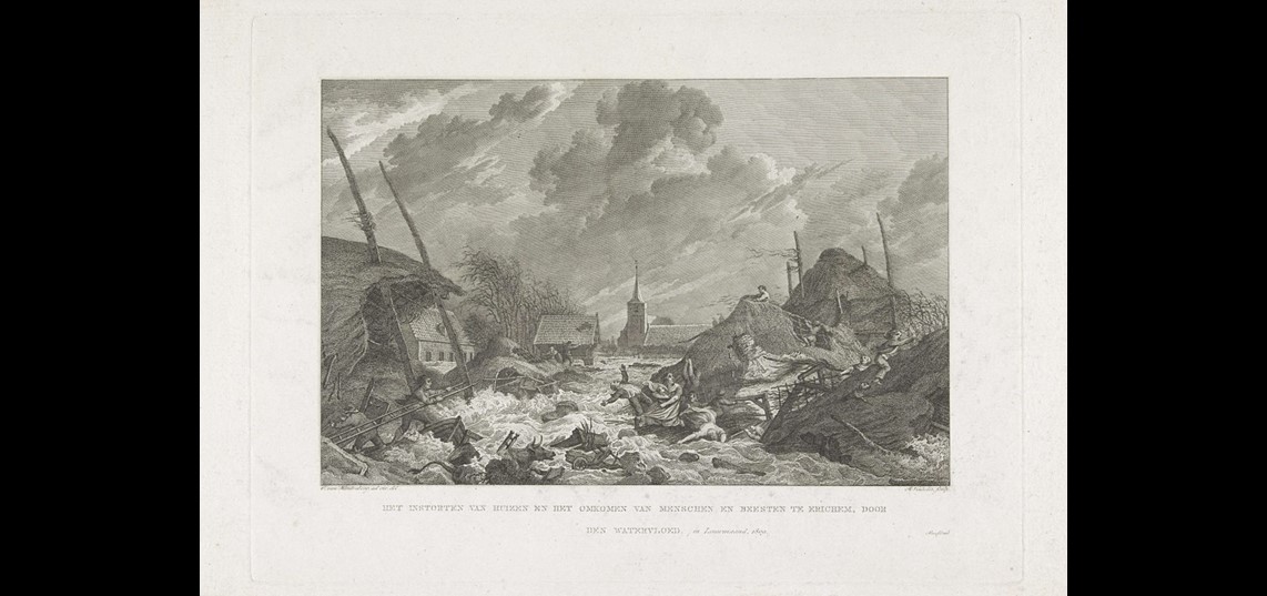 Overstroming in Erichem, Reinier Vinkeles, 1809. Bron: Rijksmuseum, Amsterdam
