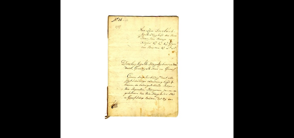 Adhesiebetuiging van de burgerij aan Willem V, 1787. Collectie Regionaal Archief Rivierenland, Tiel