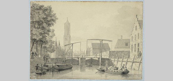 Beurtschip bij de Weerdsluis in Utrecht