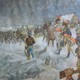 Het Franse leger trekt de bevroren rivier over, schoolplaat van J.H. Isings