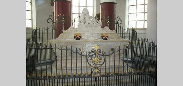 De graftombe van Catharina Alida van der Dussen in de Culemborgse Oude of Hervormde Barbarakerk, 1746. 