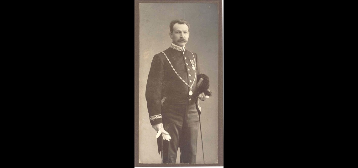 Jonkheer Florent Sophius op ten Noort was burgemeester van Ede van 1896 tot 1905. Bron: Collectie Gemeentearchief Ede, nr GA10107