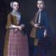 Het schilderij met de eerste twee weeskinderen (foto Gerrit van de Veen, Nijkerk)