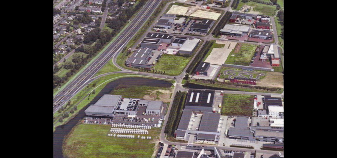 Luchtfoto van bedrijventerrein de Beemd in Velp