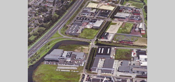 Luchtfoto van bedrijventerrein de Beemd in Velp