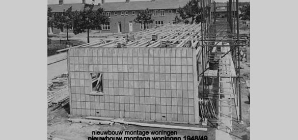 Na de oorlog (in 1948-1949) werden totaal 167 montagewoningen gebouwd in Rheden. Collectie Theo Hillebrand