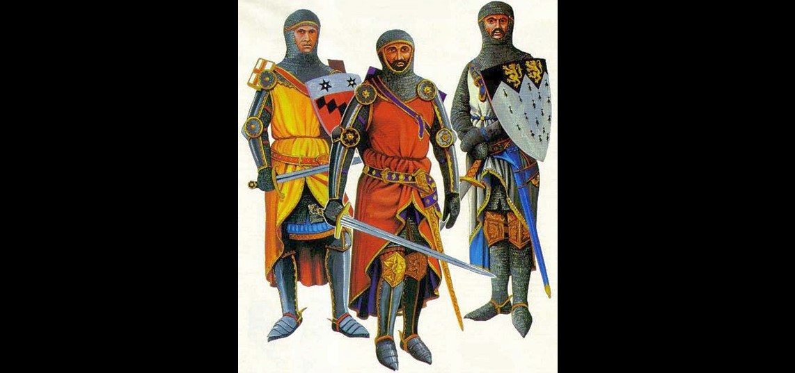 Ridders vechten om de burcht in de 13e eeuw