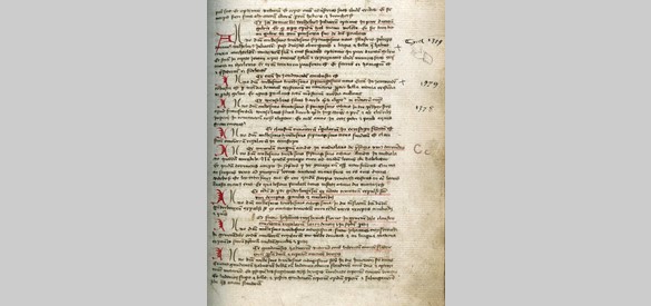 1450 Bladzijde uit het Chronicon Tielense