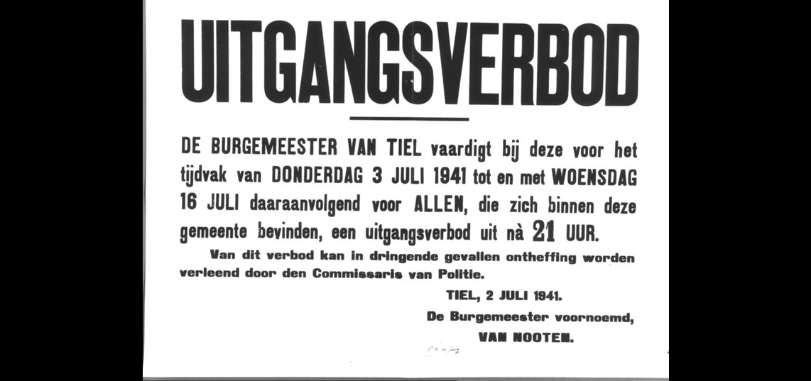 Publicatie uit 1941: Uitgaansverbod na 21.00 uur