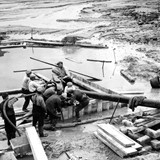 Voorbereidingen voor de aanleg van het Twentekanaal bij Lochem, 1930 (Bron: Nationaal Archief Den Haag)