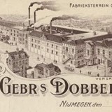 Een tekening van de Dobbelmannfabriek in Nijmegen