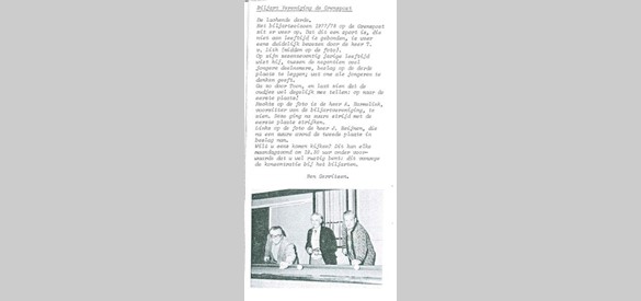 Artikel Biljartclub 1977 78