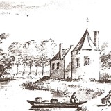 Een tekening van kasteel Drakenburg (Bron: Historische Vereniging Den Ouden Dijk)