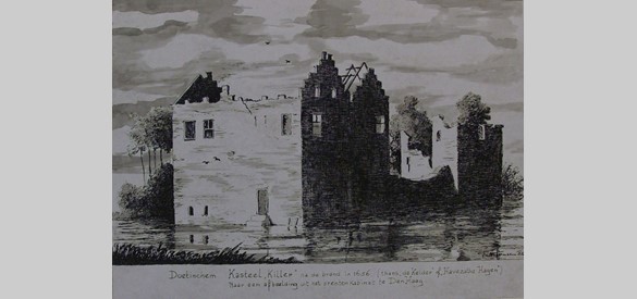 Kasteel De Kelder na de brand in 1656