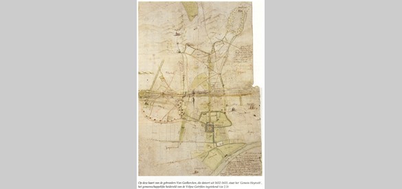 Kaart van het Gemein Heytvelt 1652, 1653 gebr van Geelkercken. Bron: Collectie Oudheidkundige Kring Rheden Rozendaal