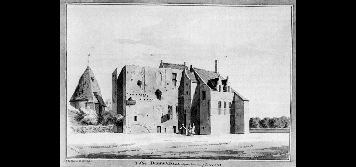 Een prent van slot Doddendael uit 1731