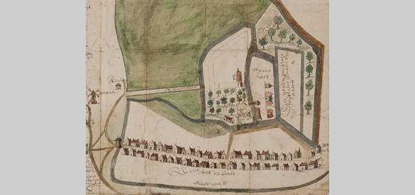 Kaart uit 1666 van Wisch en Terborg (Bron: archieven.nl)
